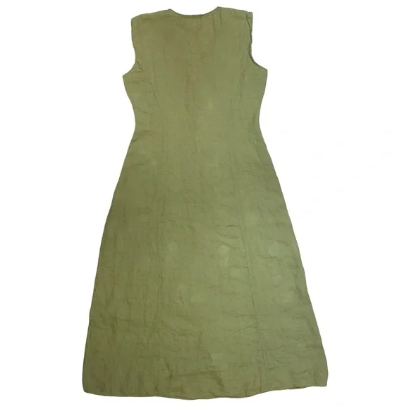 Zara Woman Buttoned Sleeveless Maxi Dress Large Lightweight V Neck Lagenlook - Picture 9 of 15